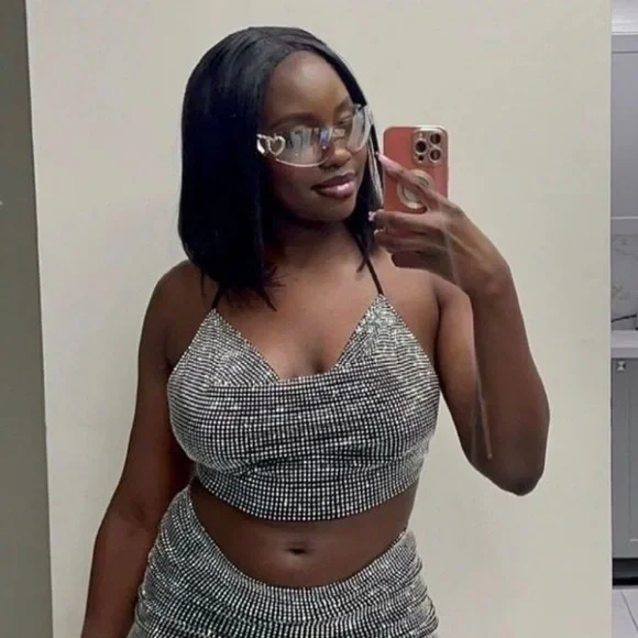 Silver Rhinestone Halter Top - Picture 3 of 5